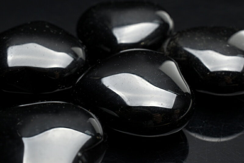 黒曜石(オブシディアン)　30x30mm　ハート型 天然石 パワーストーン ルース アクセサリー _PR3238