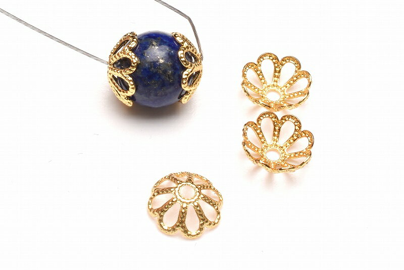 ゴールドキャップ 100個入　8mm　パーツ アクセサリー _KZ137