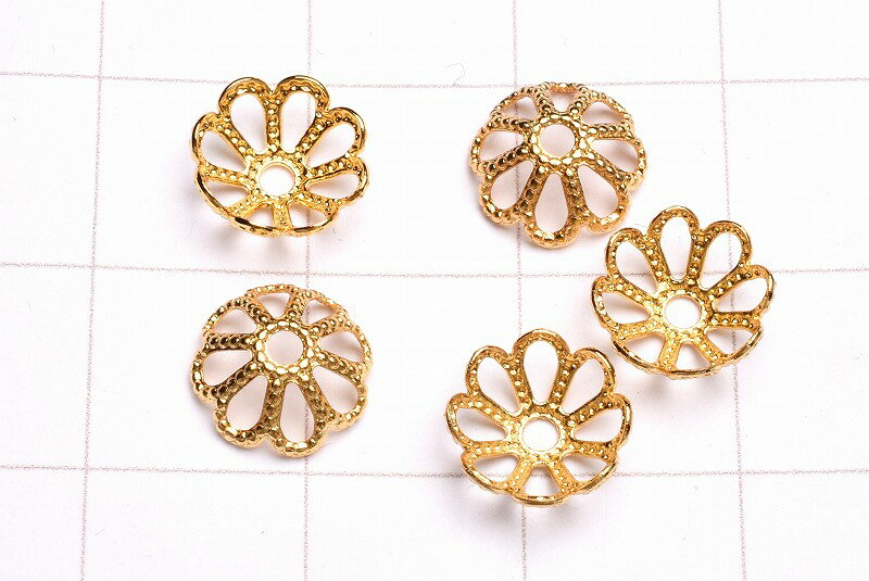 ゴールドキャップ 100個入　8mm　パーツ アクセサリー _KZ137