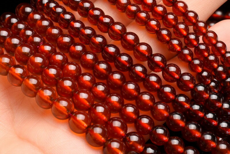 オレンジガーネット　5.5mm　3連タイプ プレスレット アクセサリー _B1026-55