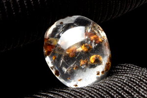 【1点物】超希少限定! 針鉄鉱(ゲーサイト)入り水晶 9x8mm オーバル 天然石 パワーストーン ルース アクセサリー _PH7357