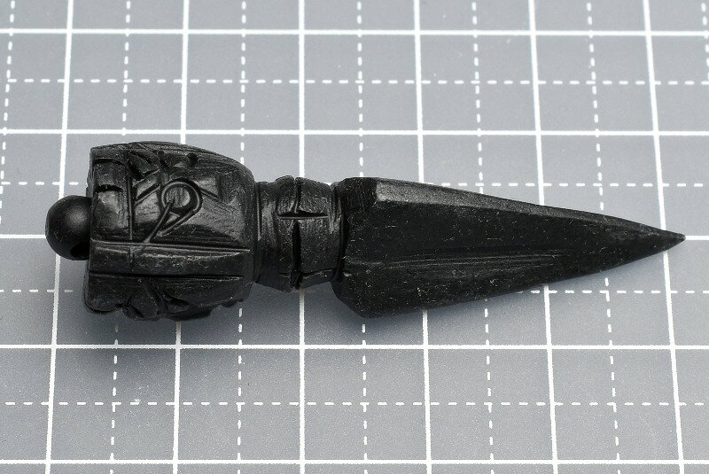 鉄隕石 チベット密教法具 密教宝剣 独鈷剣 プルパ　52-60x11-14mm　(トップ穴あき) 天然石 パワーストーン ルース 法器 アクセサリー _PR3358