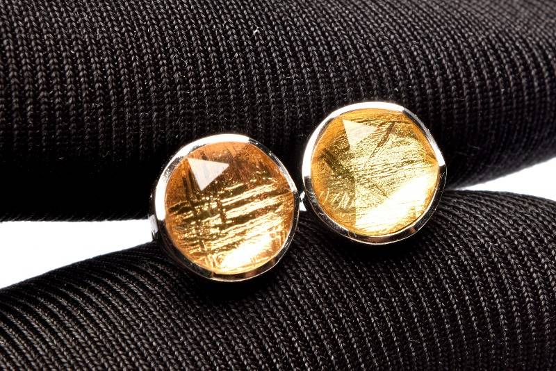 Silver925・ゴールド ギベオン(メテオライト隕石) 六芒星 天然石 パワーストーン ピアス 1個売り アクセサリー _PRG1111 高品質アイテム