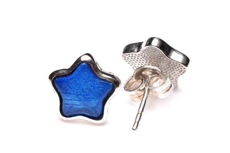 Silver925・ブルー ギベオン(メテオライト隕石) 星型スター 天然石 パワー...