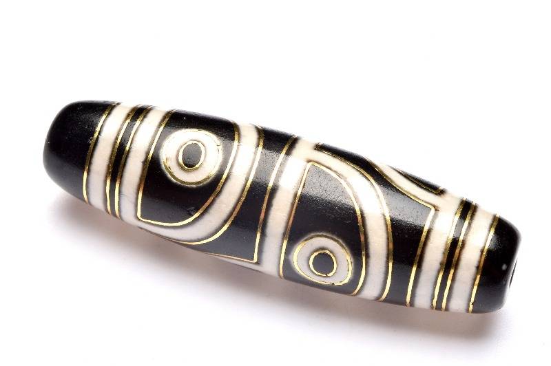 Rakuten - 【30％OFF!】金線天珠 四眼天珠　50x15mm　天珠(貫通穴) 天然石 パワーストーン ルース 1個売り アクセサリー _PRG1176