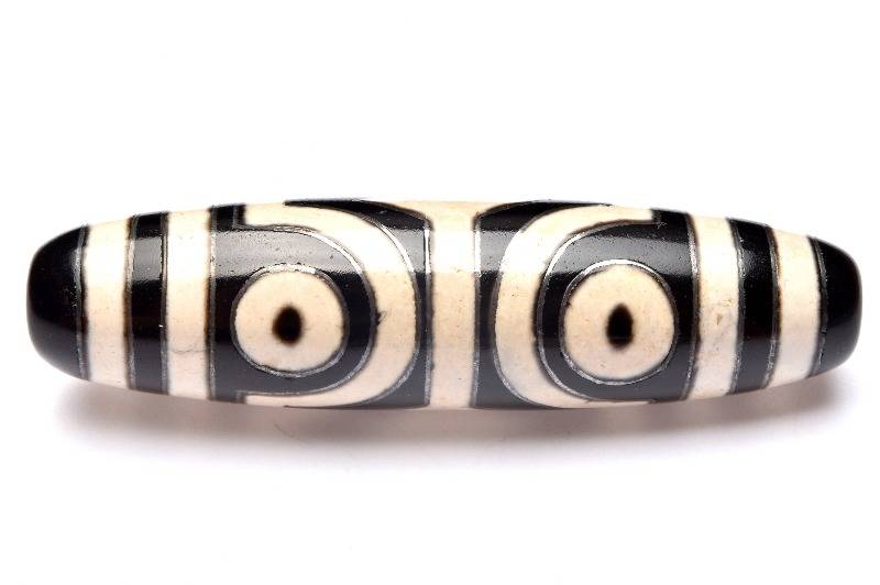 銀線天珠 四眼天珠　58x15mm　天珠(貫通穴) 天然石 パワーストーン ルース 1個売り アクセサリー _PRG1184