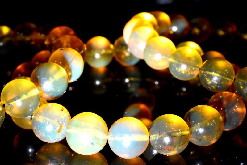 お買い得 ブルーアンバー　8.5mm　 天然石 パワーストーン ブレスレット 1個売り アクセサリー _BG3513-85のサムネイル