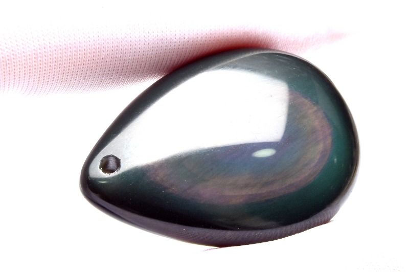 レインボーオブシディアン　30x19-20mm　ドロップ(トップ穴) 天然石 パワーストーン ルース 1個売り アクセサリー _PRG1243