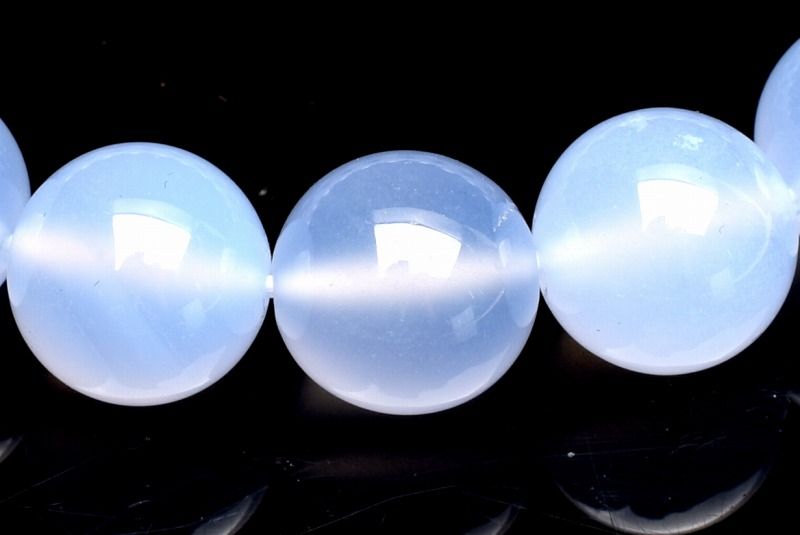 天然空色瑪瑙 ブルーレースアゲート　8mm　 天然石 パワーストーン ブレスレット 1個売り アクセサリー _RB21-8
