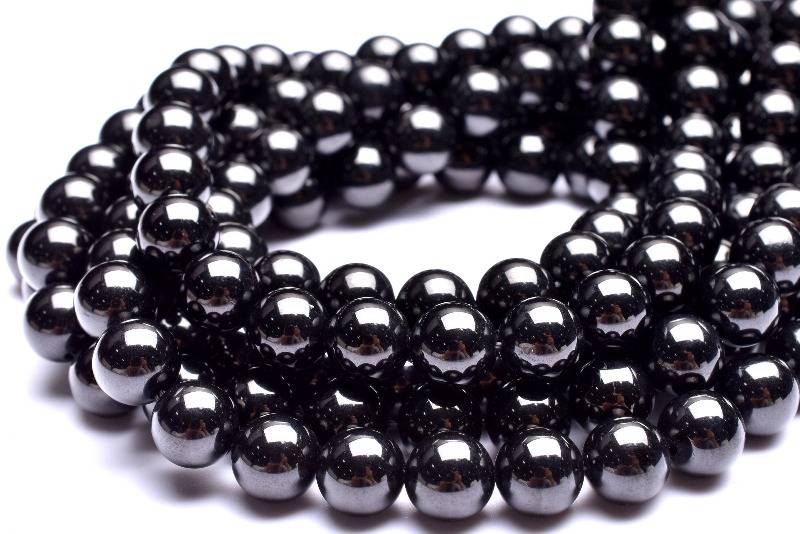ブラックスピネル　6.5mm 1連（約38cm） ビーズ ハンドメイド_RG561-65
