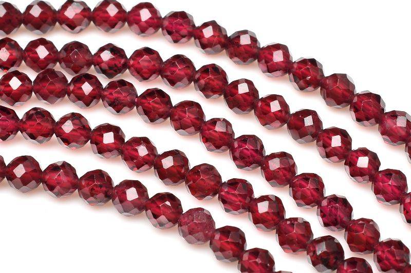 ロードライトガーネット　2mm　64面カット 1連（約38cm） アクセサリー _R5988-2
