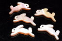 クイーンコンクシェル 7x14mm うさぎ彫刻(貫通穴) 10粒セット ビーズ アクセサリー _T681