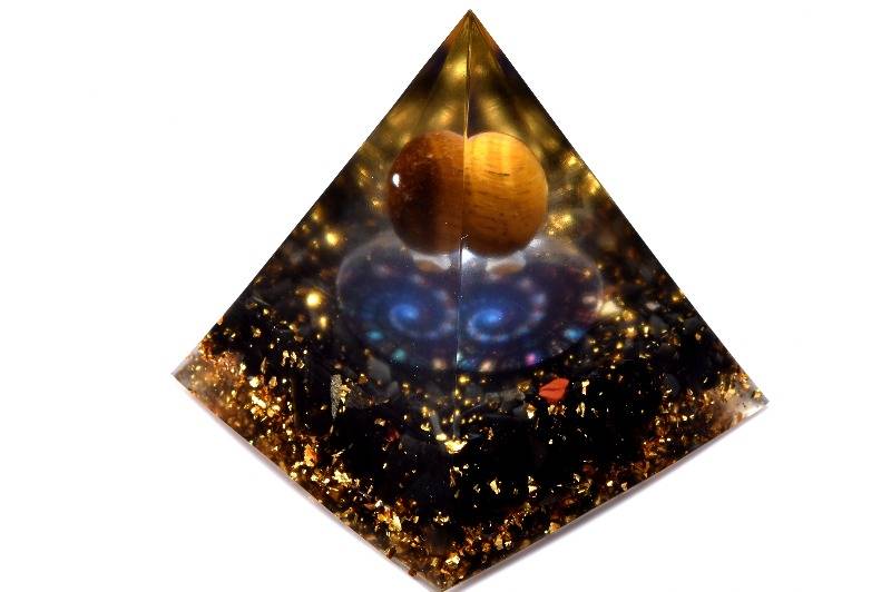 イエロータイガーアイ　61x61x59mm　ピラミッド 置物 1個売り アクセサリー _CRG96-2【宅急便のみ】