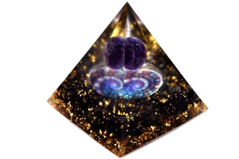 アメジスト　61x62x59mm　ピラミッド 置物 1個売り アクセサリー _CRG96-3【宅急便のみ】