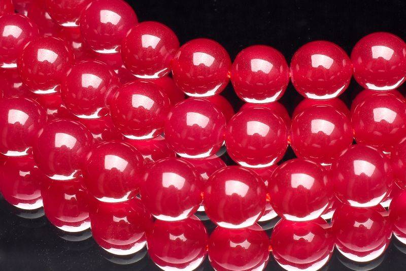 合成ルビー　8mm 天然石 パワーストーン ハンドメイド ビーズ 1連（約38cm） _R6038-8