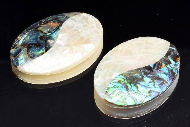 Rakuten - 【10％OFF!】アバロンシェル　31x22mm　オーバル (トップ穴) ペア 2個セット ルース 天然石 パワーストーン アクセサリー _PR3427