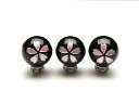 彫刻 オニキス ピンク彫り 桜 10mm 粒売り アクセサリー _T258-10