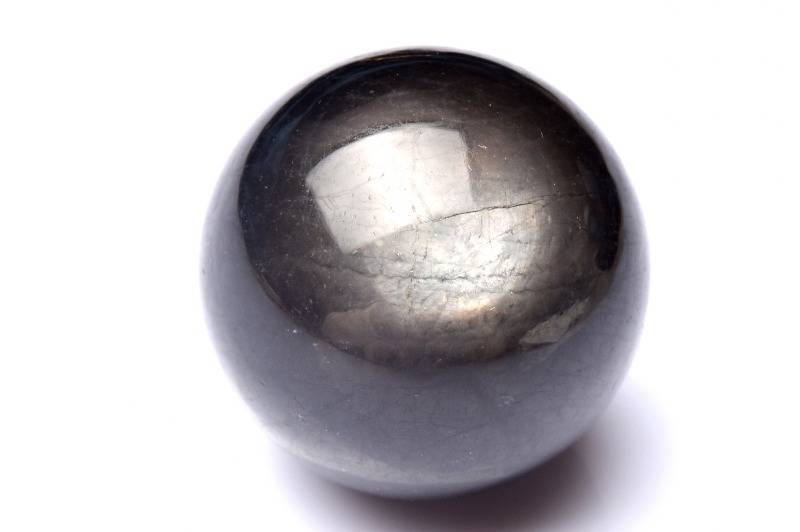 【1点物】金属シラー ブラックスターアクアマリン　24mm　丸玉(台座付き) 天然石 パワーストーン スフィア _CG4783【宅急便のみ】