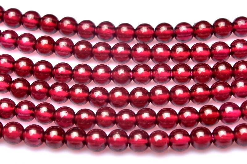 透過性あり◇インド産 ガーネット　3mm 天然石 パワーストーン 1連（約38cm）ビーズ ハンドメイド _RG62..