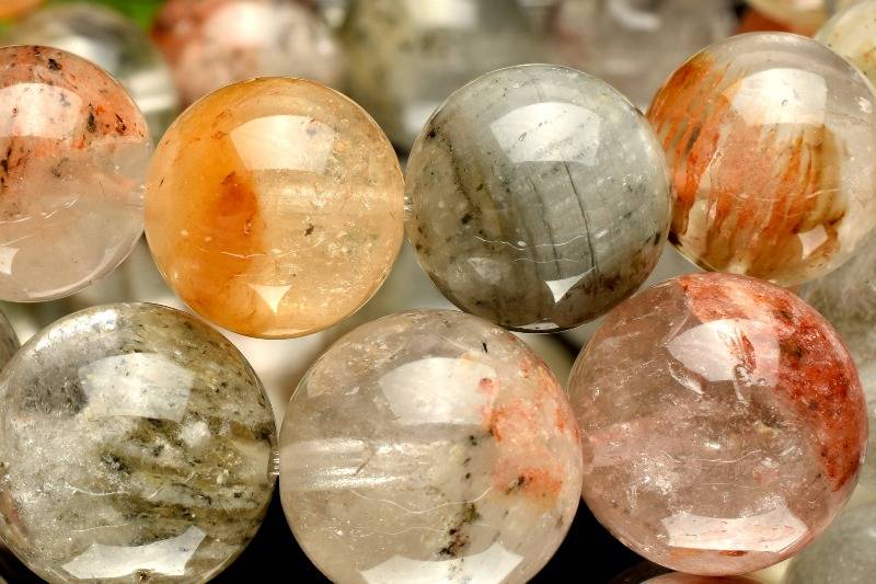 【20％OFF!】地層模様 ガーデンクォーツ　12.5mm ブレスレット アクセサリー 1個売り _BG5008-125