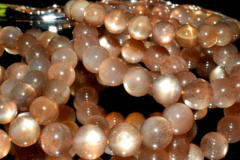 シルバーシラー サンムーンストーン　7.5mm ブレスレット アクセサリー 1個売り _BG5017-75