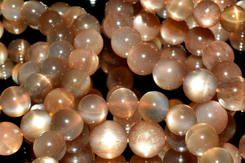 シルバーシラー サンムーンストーン　7.5mm ブレスレット アクセサリー 1個売り _BG5017-75