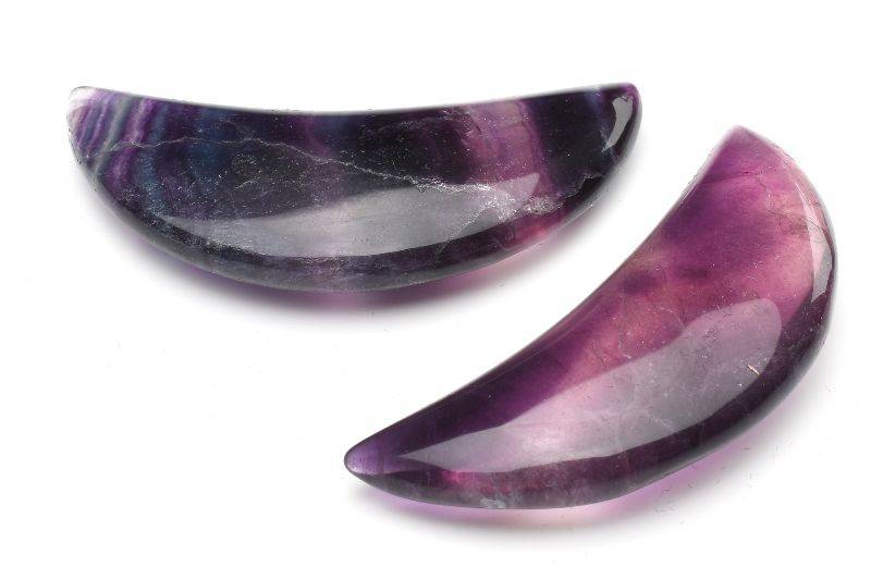 乐天商城 - パープルフローライト　49-51x23-25mm　三日月 ルース ハンドメイド 1個売り _PR3436-2