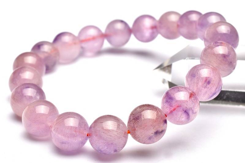 【20％OFF!】【1点物】高品質◇華やか ピンクスーパーセブンアメジスト　10.5mm ブレスレット アクセサリー _L3592 高品質アイテム