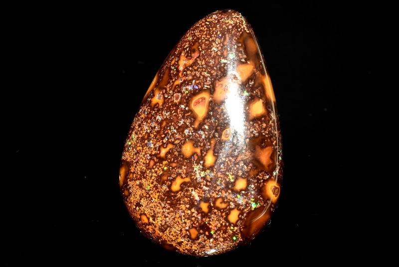 【1点物】高品質◇輝く遊色 ボルダーオパール 36x24mm ドロップ ルース ハンドメイド _PB6003