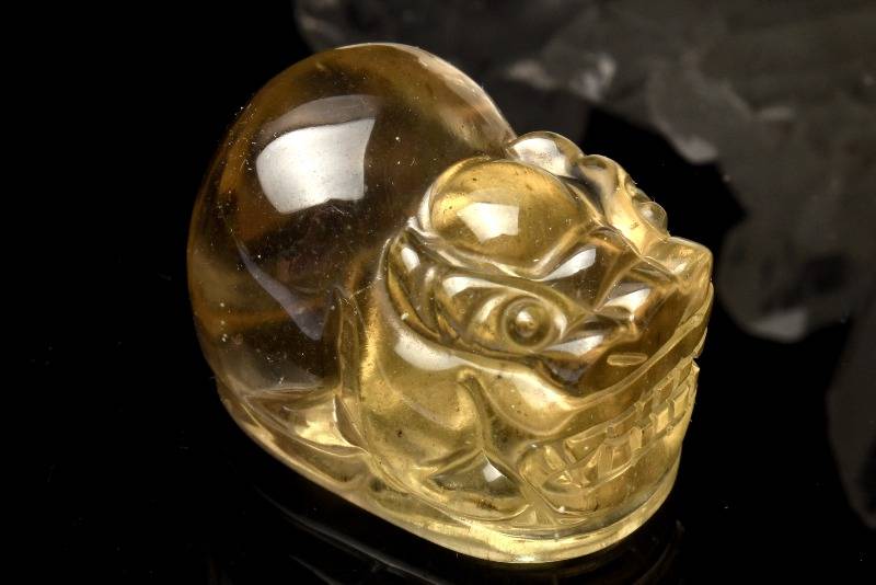 【1点物】AA☆希少パープル リビアングラス　26x18mm　貔貅彫刻 ルース ハンドメイド _PB7272