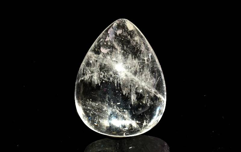 【1点物】AAA透明◇キャッツアイ効果 クンツァイト　30x24mm　ドロップ ルース ハンドメイド _PB7989 高..