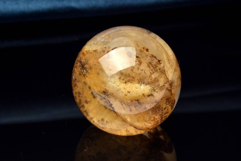 【1点物】天然の水彩画 デンドリティッククォーツ　21mm　丸玉(台座なし) スフィア ハンドメイド _PB9578