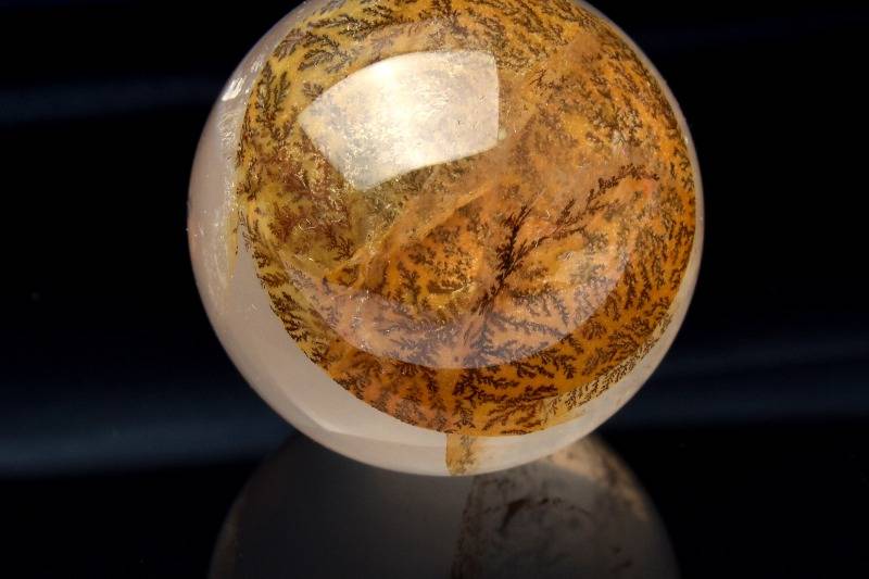 【1点物】天然の水彩画 デンドリティッククォーツ　22mm　丸玉(台座なし) スフィア ハンドメイド _PB9581