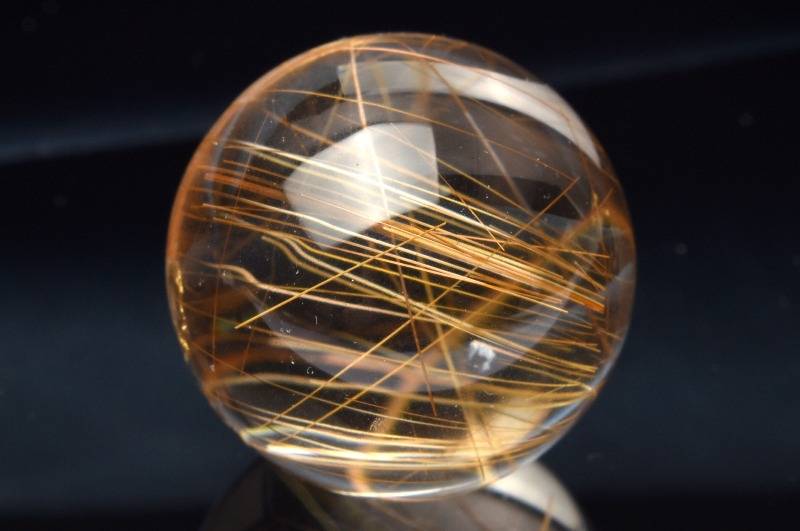 【1点物】AAA☆内包美 ブロンズルチルクォーツ　20mm　丸玉(台座なし) スフィア ハンドメイド _PB9615【宅急便のみ】 高品質アイテム