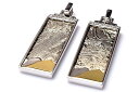 アルタイ隕石(メテオライト) 36x12mm プレート シルバーコーティング ペンダントトップ アクセサリー 1個売り _PRG2188