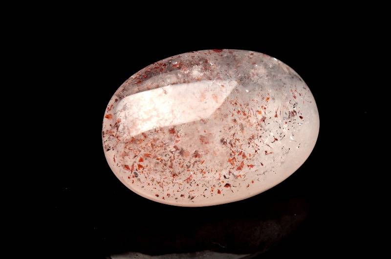 【1点物】煌めきの舞 ストロベリークォーツ(レピドクロサイトインクォーツ)　22x16mm　オーバル ルース ハンドメイド _PC290