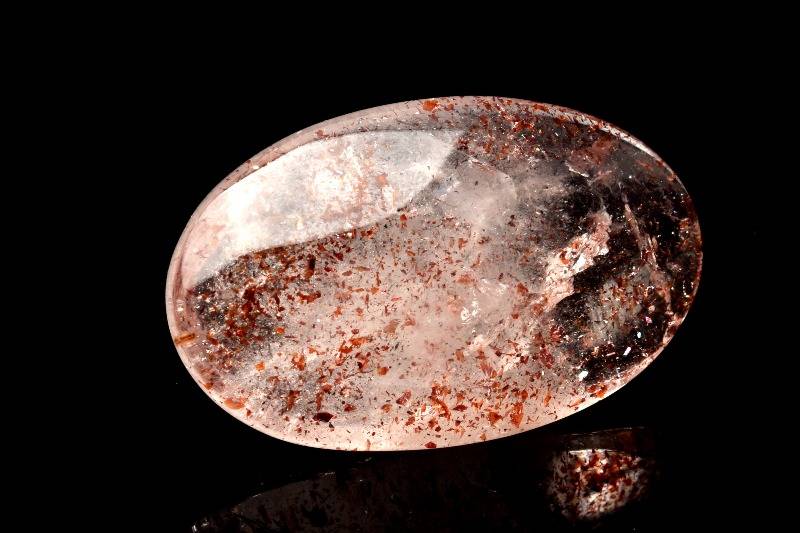 【1点物】煌めきの舞 ストロベリークォーツ(レピドクロサイトインクォーツ)　28x17mm　オーバル ルース ハンドメイド _PC291