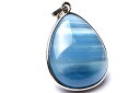 【1点物】Silver925◇高発色 ブルーカルサイト 27x22mm ドロップ ペンダントトップ アクセサリー _PC1676
