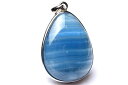 【1点物】Silver925◇高発色 ブルーカルサイト 29x22mm ドロップ ペンダントトップ アクセサリー _PC1679
