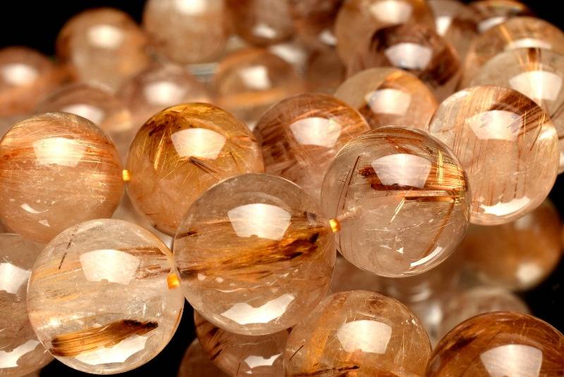人気◇板状金針 タイガータイチンルチルクォーツ　13mm ブレスレット アクセサリー 1個売り _BG5483-13