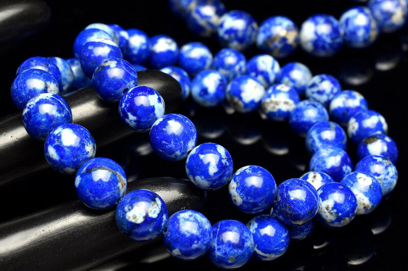 天然無着色 スノーフレークラピスラズリ 8.5mm 厄除け ブレスレット アクセサリー 1個売り _BG5498-85