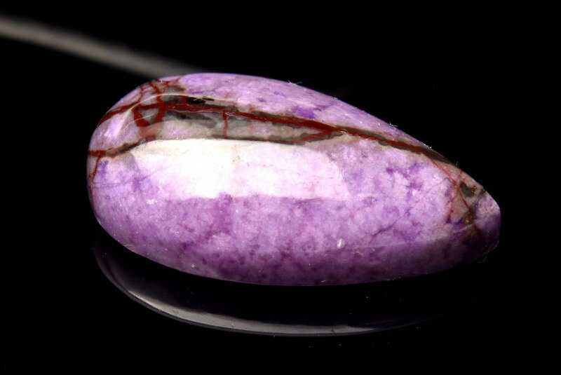 【20％OFF!】【1点物】高発色パープル スギライト(杉石)　22x13mm　ドロップ ルース ハンドメイド _PC2002