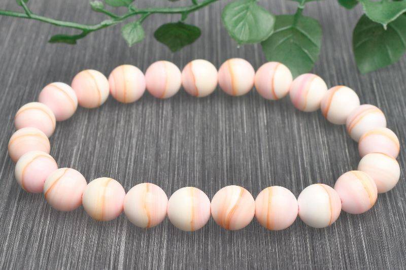 【30％OFF!】【1点物】希少◇美しい縞模様 クイーンコンクシェル　8.5mm ブレスレット アクセサリー _U5492