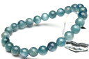 【1点物】高品質天然色◇グリーンブルー カイヤナイト 7.5mm ブレスレット アクセサリー _U5530