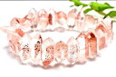 【1点物】希少形状 レッドファントムクォーツ 6-8x14-21mm 両剣ポイント ブレスレット アクセサリー _MA1971