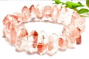【1点物】希少形状 レッドファントムクォーツ 8-9x16-22mm 両剣ポイント ブレスレット アクセサリー _MA1972