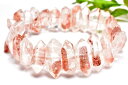 【1点物】希少形状 レッドファントムクォーツ 6.5-8.5x17-23mm 両剣ポイント ブレスレット アクセサリー _MA1973