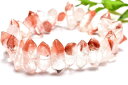 【1点物】希少形状 レッドファントムクォーツ 6-8x15-20mm 両剣ポイント ブレスレット アクセサリー _MA1974