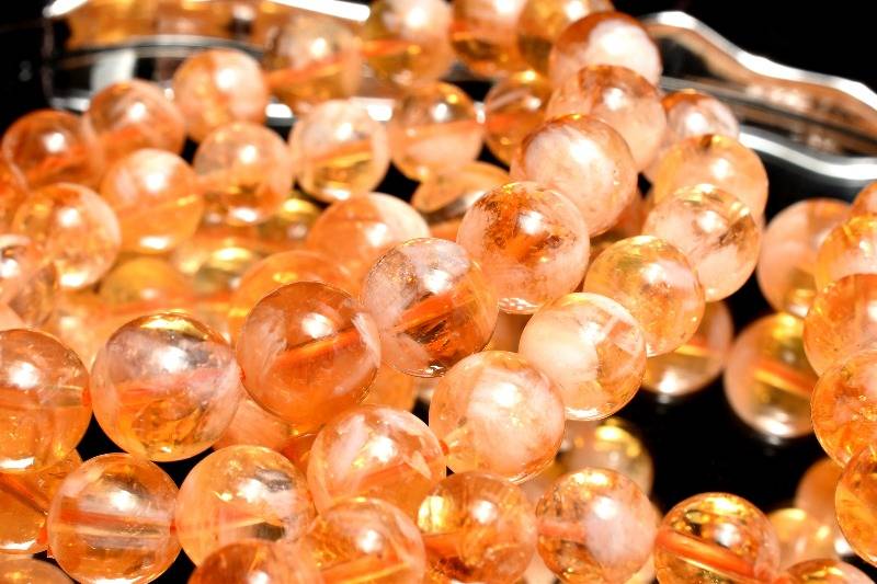 希少 エンジェルフェザーシトリン　9mm ブレスレット アクセサリー 1個売り _BG5693-9