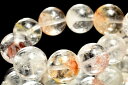 【1点物】ライモナイト共生 ホワイトピラミッドファントムクォーツ 12.5-13.5mm ブレスレット アクセサリー _MA2737